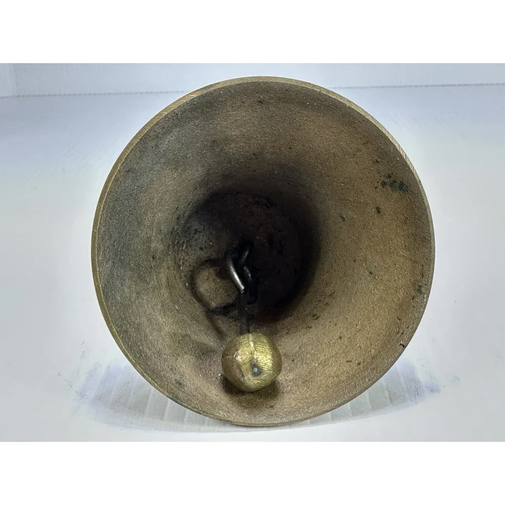 ANTIQUE VINTAGE SWEDISH BRASS BELL FRIDFULL JUL CHRISTMAS BELL 1950s